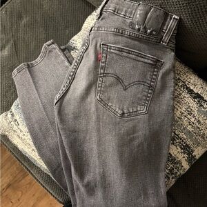 Gray Denim distressed Levi classic Jeans